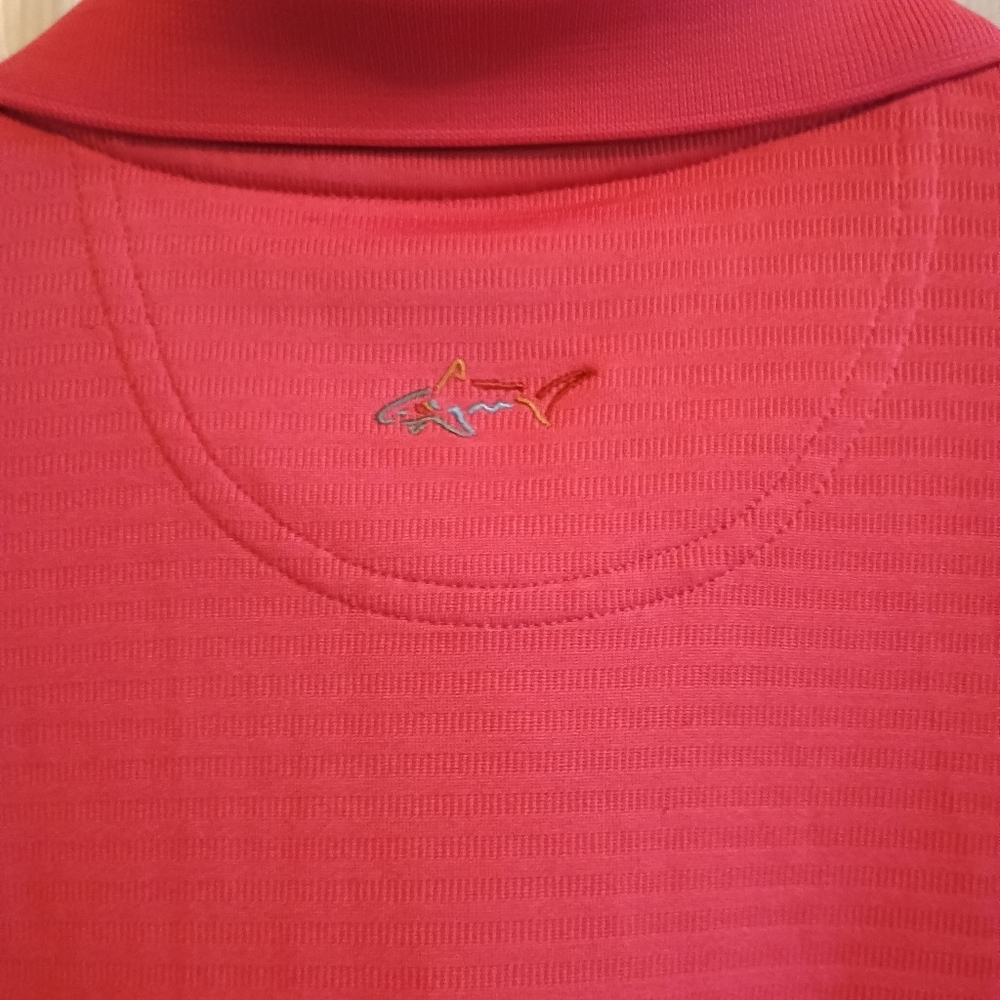 Greg Norman Mens Large Salmon Polo Shirt Short Sleeve Golf Preppy Classic - Picture 11 of 16